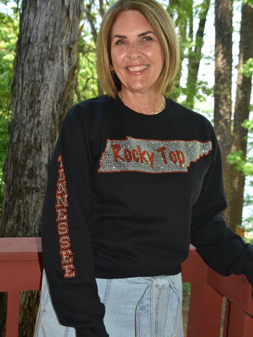 Tennessee Rocky Top rhinestone bling black sweatshirt S M L XL 2X 3X 4X 5X
